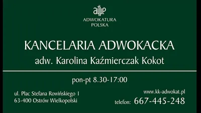 Kaźmierczak-Kokot Karolina, adwokat. Kancelaria adwokacka